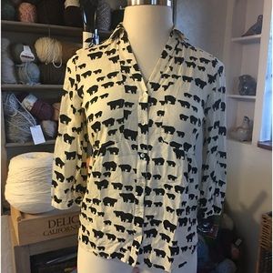 Maeve bear print blouse